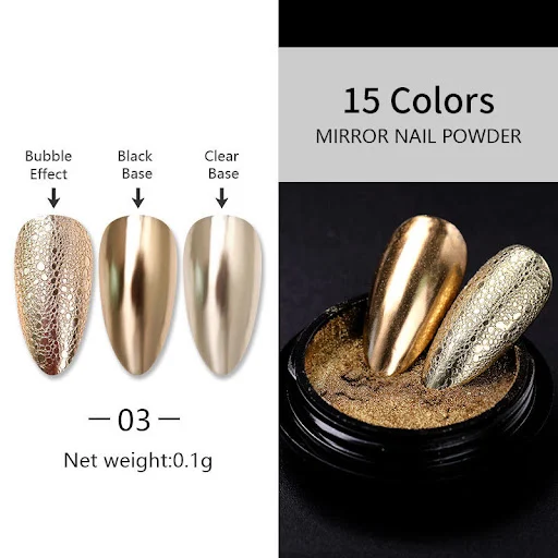 Title 6, Nail Art Laser Mirror Silver Fine Plating Metal...