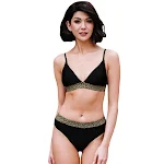 Women's Three-point Bikini with Color Contrast Patchwork and Split Design, perfect for a stylish and comfortable beach d — photo 3
