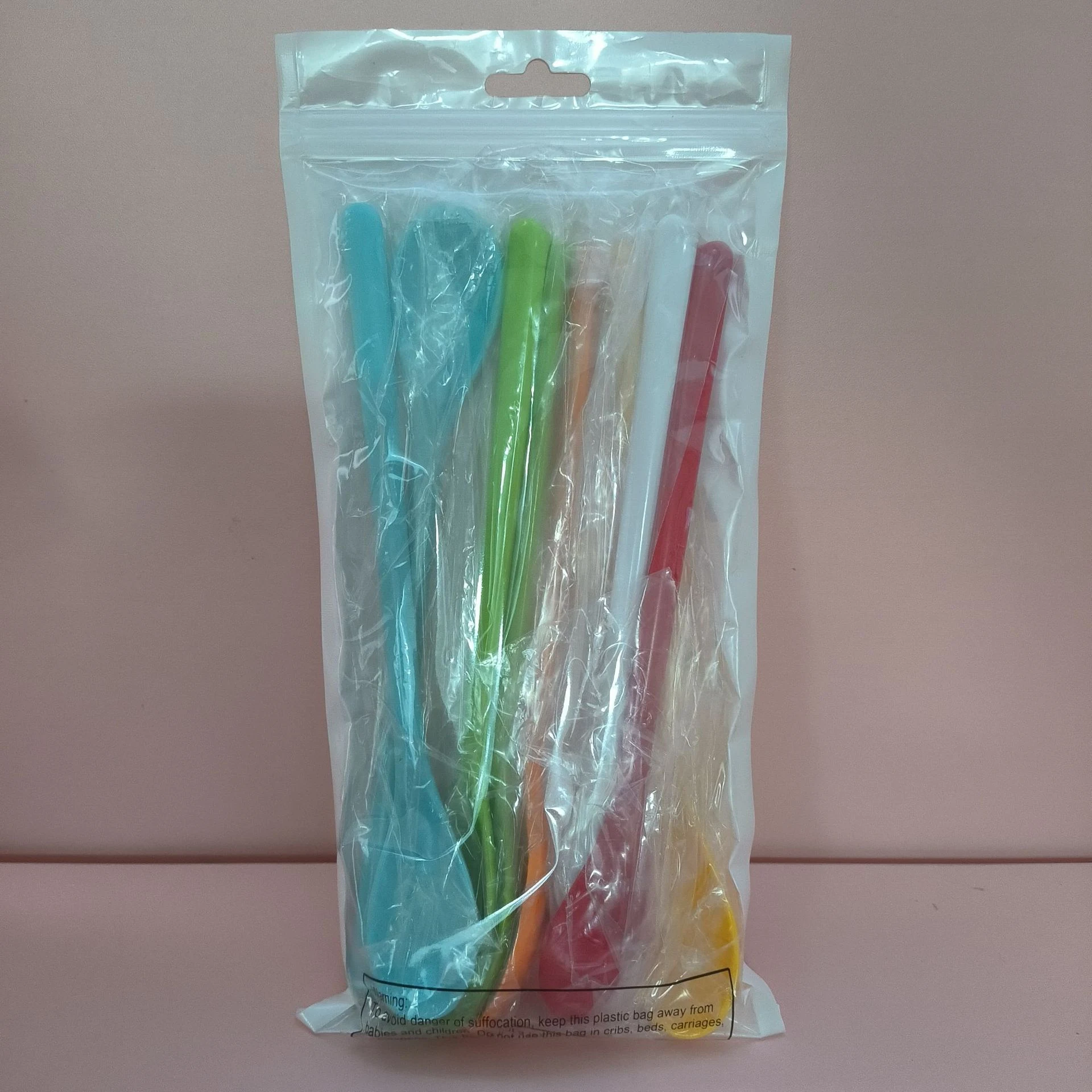Title 3, Colored Plastic Long Handle Coffee Spoon Melami...