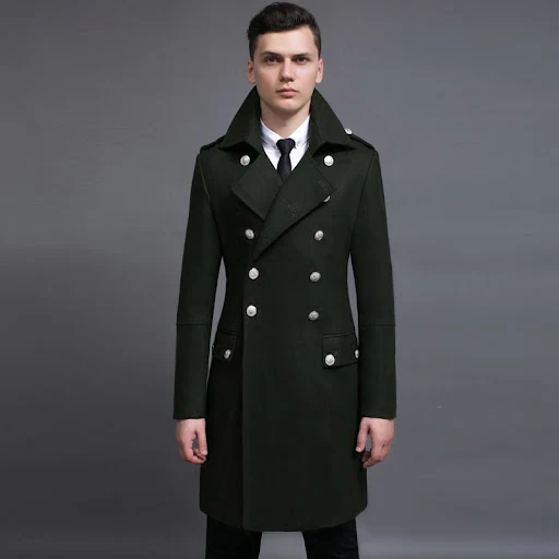 Title 7, Double-row Retro Woolen Coat Man. Classic style...