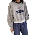 Damen Vintage Letter Print Sport Pullover Bequem und Stilvoll Ideal für Sport und Freizeit Trendiger Look mit Retro-Design Weiche Materialien und Passform — foto 2