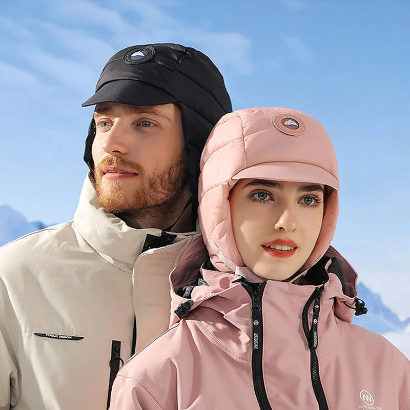 Down Plush Hat For Women Cycling Windproof Waterproof Ear Protection Warm Fashion Hats Winter Thicken Caps — photo 20