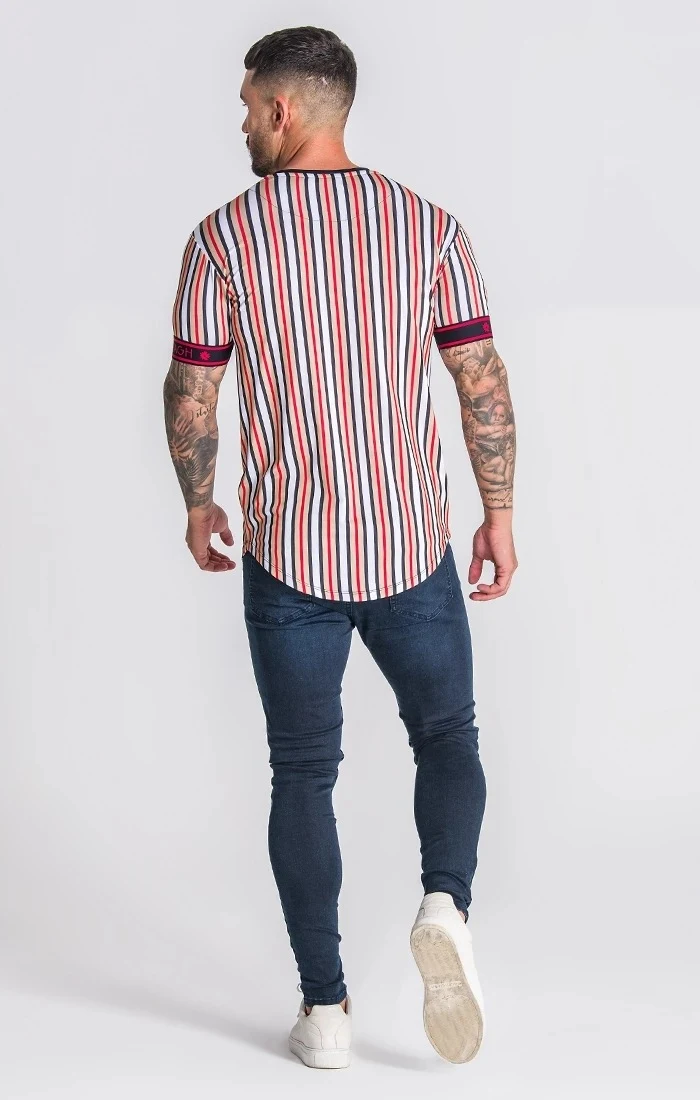 Title 6, Camiseta esportiva casual listrada de secagem r...