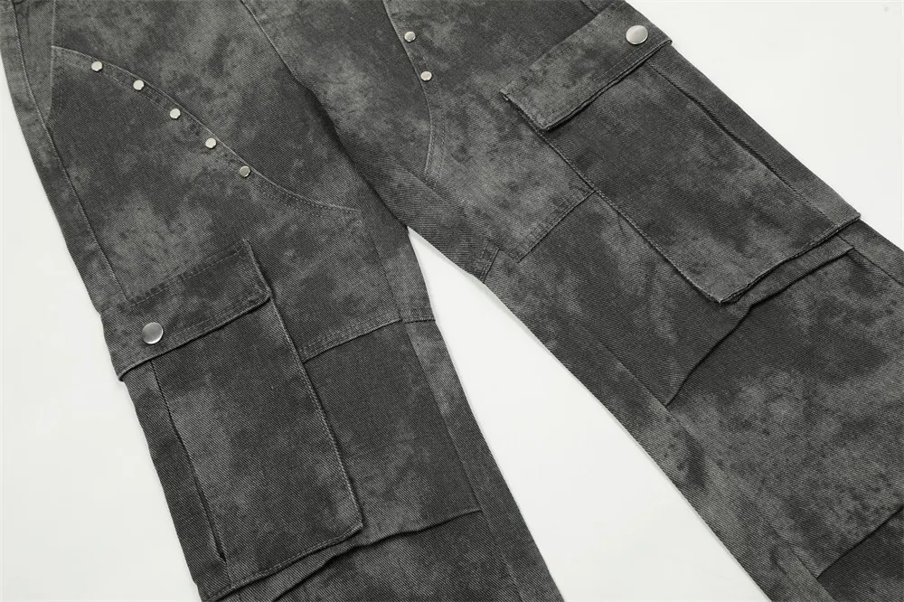 Title 5, Heren workwear bootcut broek met meerdere zakke...
