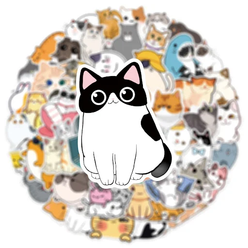 Title 4, 50 vellen schattige cartoon katten graffiti sti...