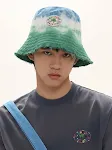 Handgemaakte tie-dye bucket hat met contrast en gradiënt. Perfect voor zon en casual stijl. Ideaal voor strand en dagelijks gebruik. — foto 5