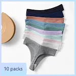 Ropa interior femenina de algodón con hilo, sencilla y a la moda, transpirable y cómoda para uso diario. — foto 11