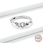 Anillo de hebilla de fase de moda simple de plata de ley S925, elegante y versátil para uso diario, perfecto como regalo único. — foto 6