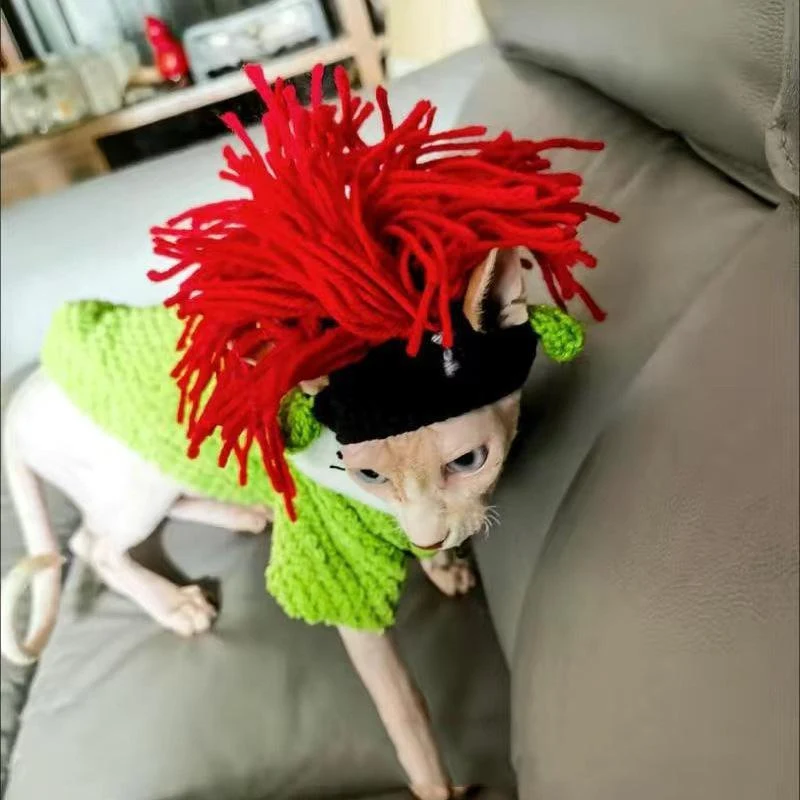 Pet Hood Cat Dog Knitted Hat Prop Headdress Funny Costume Accessory Perfect for Photoshoots and keeping your pet warm an — photo 2