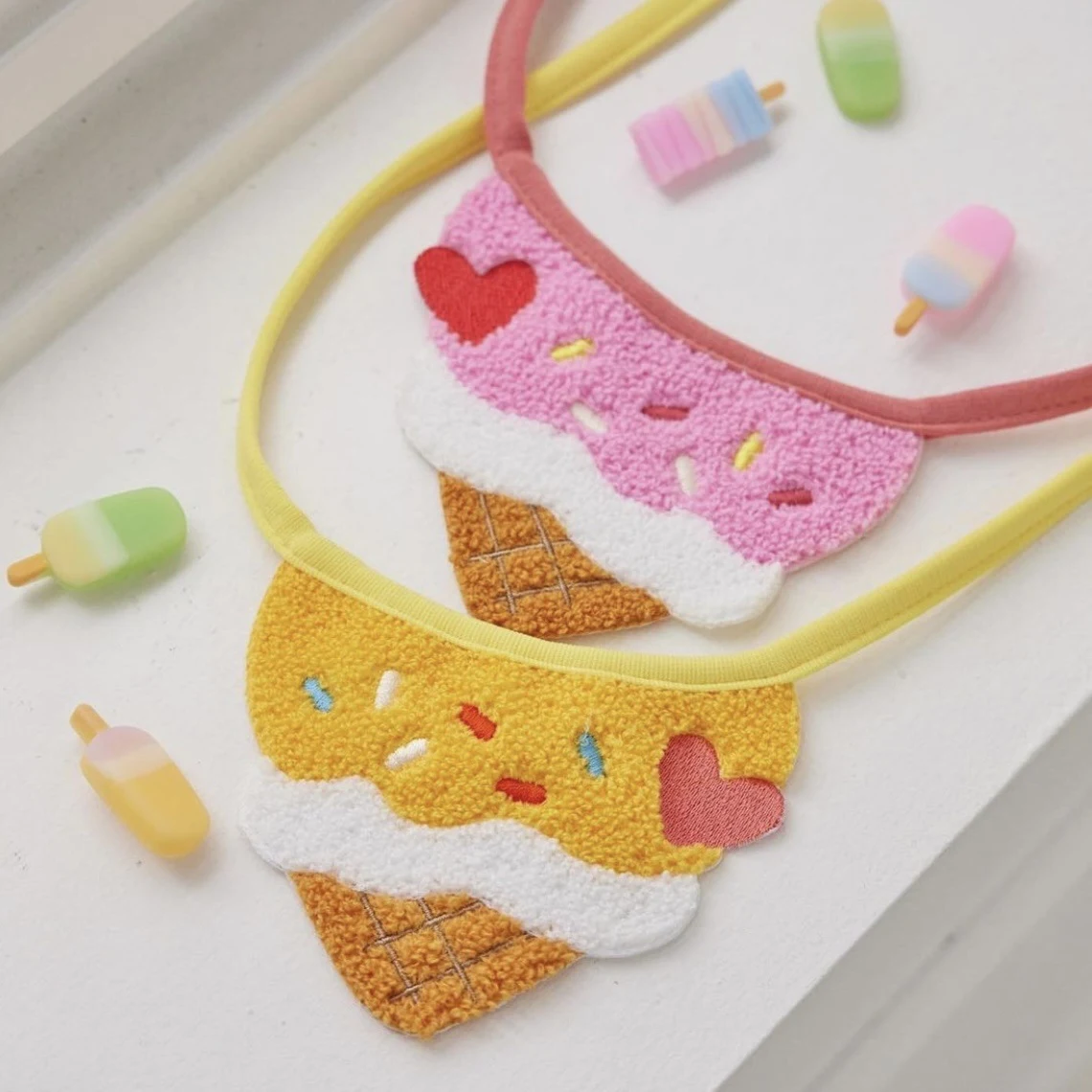 Title 3, Cute Ice Cream Dog Bib Cat Pet Saliva Pocket Sa...