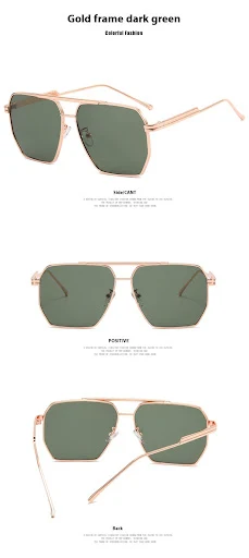 Title 3, Metal Double Beam Polygonal Sunglasses