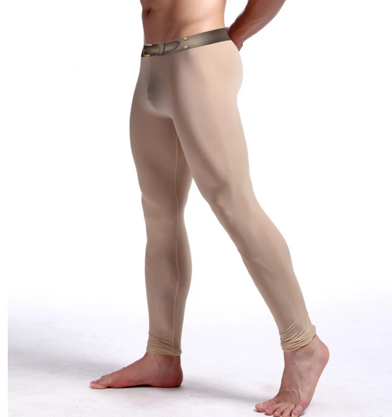 Pantaloni da yoga da uomo caldi in seta ghiaccio elasticizzati. Comfort e libertà di movimento ottimali per allenamenti e relax. — foto 8