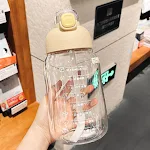 Süße Trinkflasche mit Strohhalm, großem Fassungsvermögen und aus Kunststoff. Ideal für unterwegs, hält dich hydriert und ist einfach zu reinigen. — foto 3