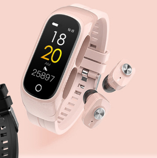 Fone de ouvido Bluetooth N8 sem chinês Smartwatch Pulseira esportiva toca música e monitora atividades físicas, ideal para esportes e uso diário — foto 5