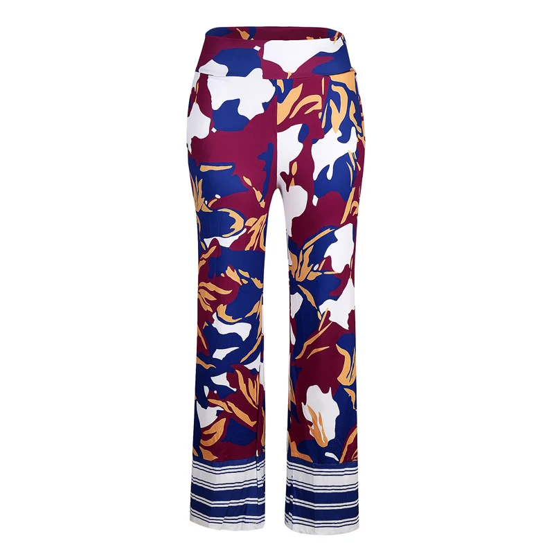 Title 5, Printed Camouflage Wide Leg Pants High Waist Lo...