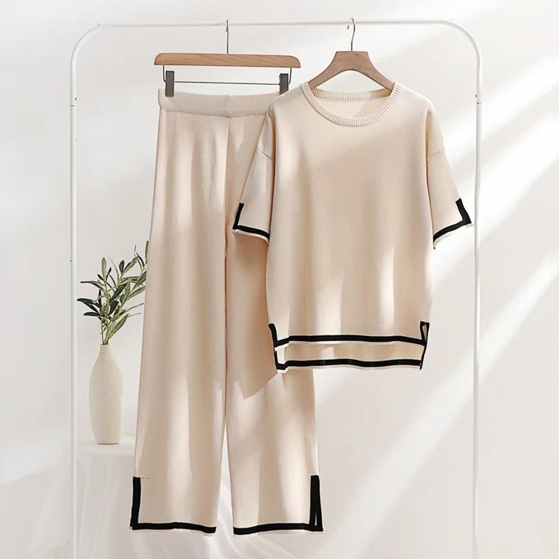 Title 9, Patchwork Loose Sweater With Short Sleeves Top ...