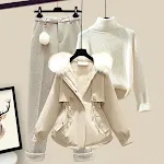White Sweater Coat Pants