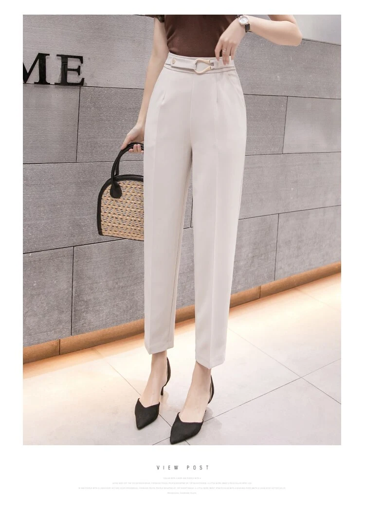 Title 11, Womens Spring New High-Waist Slim Straight-leg...