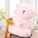 Pelúcia de dinossauro para meninas, com formato de coração, travesseiro e boneca, macio, ideal para abraçar e decorar. — foto 6