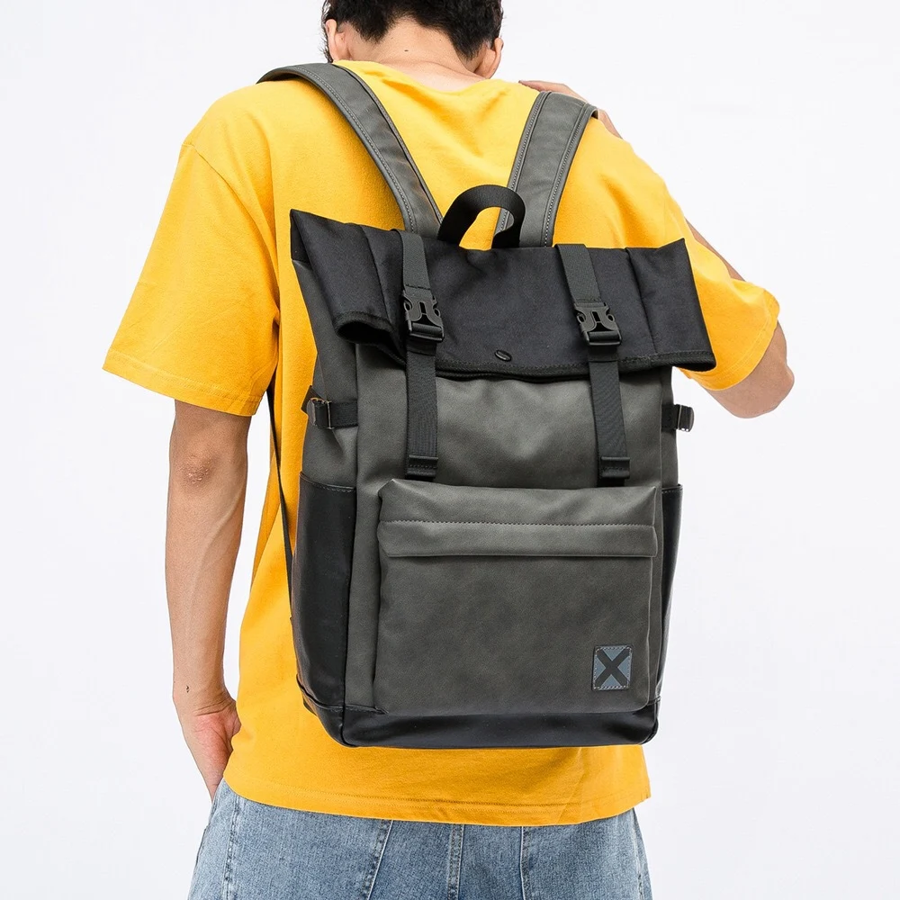 Mochila de couro PU de alta qualidade e grande capacidade. Perfeita para transportar seus pertences com estilo, conforto e praticidade. — foto 8