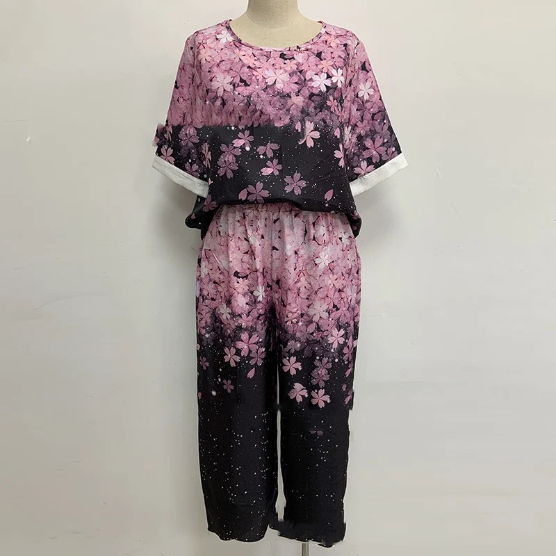 Title 3, Womens Two Piece Printed Top and Pants Set for...