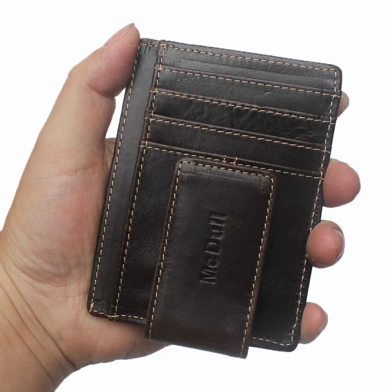 Title 3, Ultra-thin Anti-magnetic RFID Oil Wax Leather M...