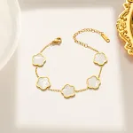 967 Gold White Shell Bracelet
