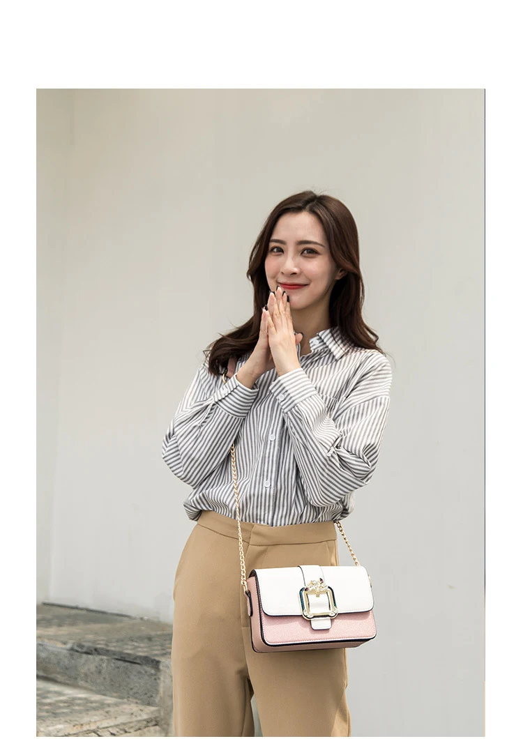Title 6, Chain small square bag diamond lock handbag