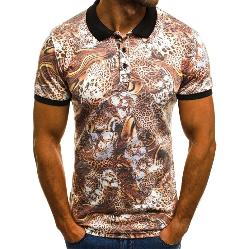 Cross-Border Hot-Selling Men's POLO Shirt Sports Casual Top Mesh 3D Printing Quick-Drying European And American Large Si — photo 3