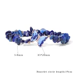 Pulseira feminina de estiramento com cascalho de lápis-lazúli natural, para estilo e bem-estar. Elegância e cura natural. — foto 7