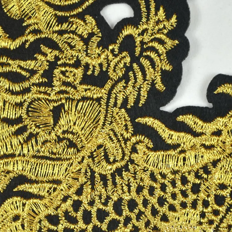 Golden Auspicious Dragon Embroidery Clothing Accessories Patch Coat Patch Handmade DIY. Enhance your clothing with this — photo 5