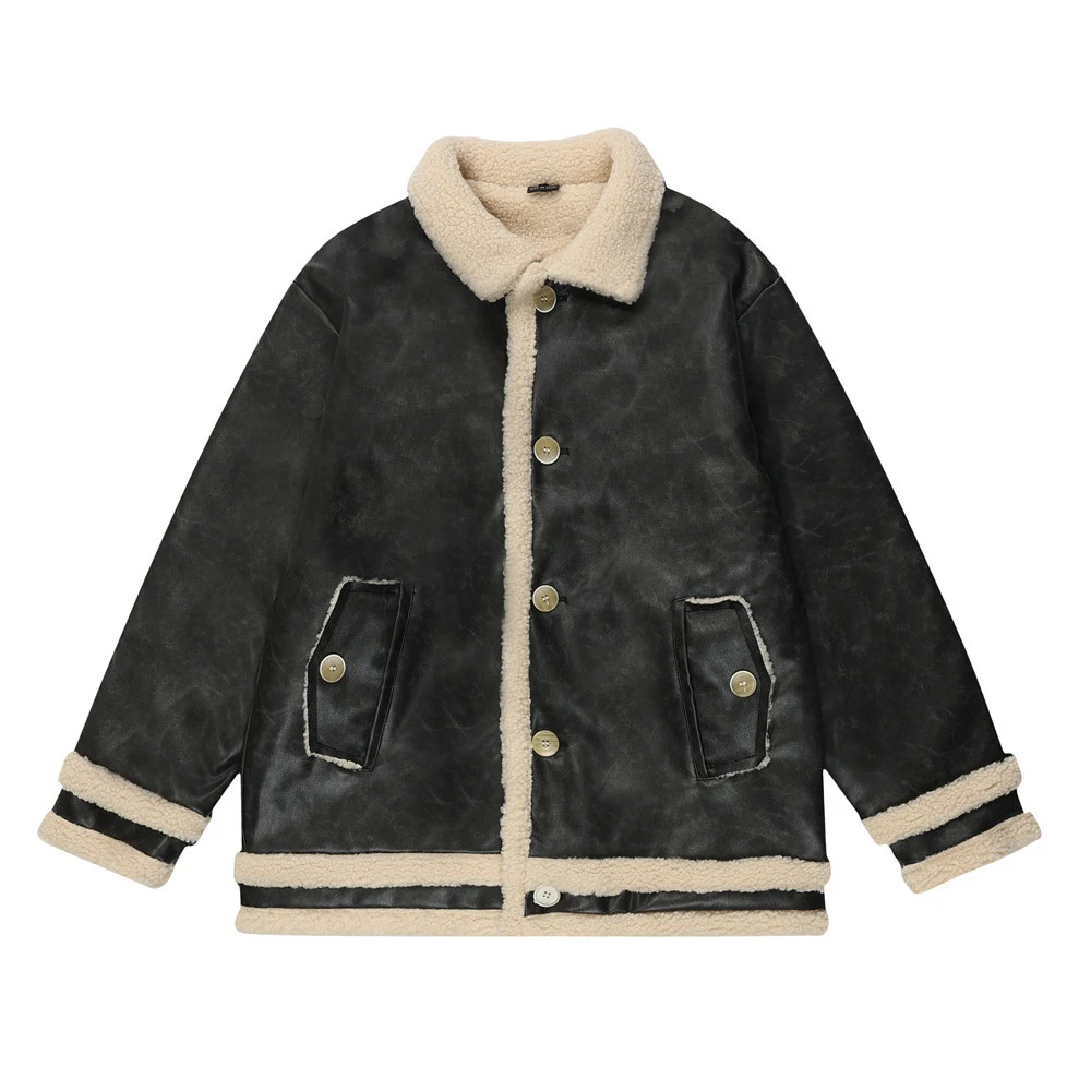 Loose Fit Faux Fur Integrated Lamb Wool Coat offers warmth and style. Enjoy comfort and elegance during winter, the perf — photo 8