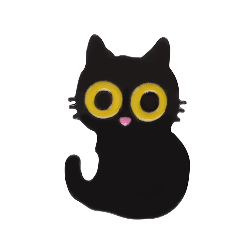 Bolsa fashion criativa e combinável com tema de gato preto de desenho animado e flores, adorkable, para roupas e acessórios. — foto 10