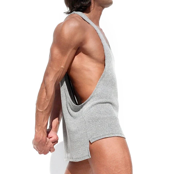 Men's Summer Solid Color Muscle Loose Printed Sleeveless Vest. Stay cool and stylish, perfect for workouts, beach days, — photo 4