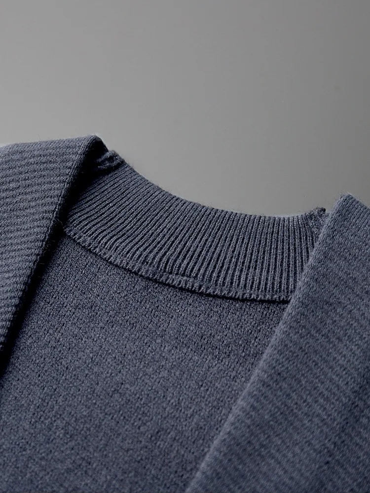 Men's Wool Coat Fall Plus Size Loose Casual Contrast Color Pocket Sweater warm and comfortable for cool weather stylish — photo 3