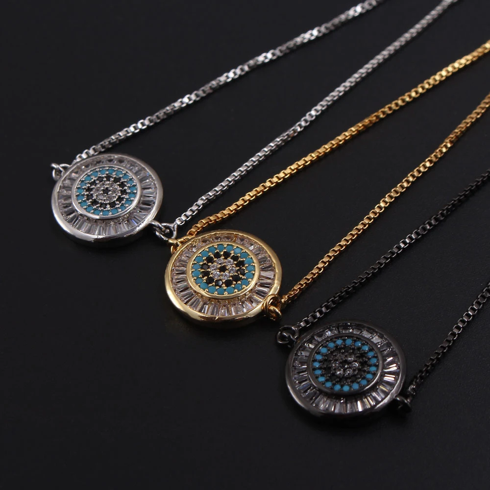 Title 2, Pulseira microincrustada banhada a ouro de cobr...