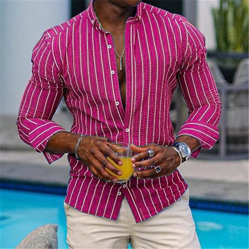 Cardigã masculino 3D manga longa casual slim fit com estampa xadrez e gola lapela, ideal para um visual moderno e confortável. — foto 7