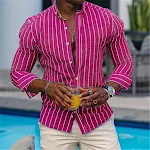 Cardigã masculino 3D manga longa casual slim fit com estampa xadrez e gola lapela, ideal para um visual moderno e confortável. — foto 7