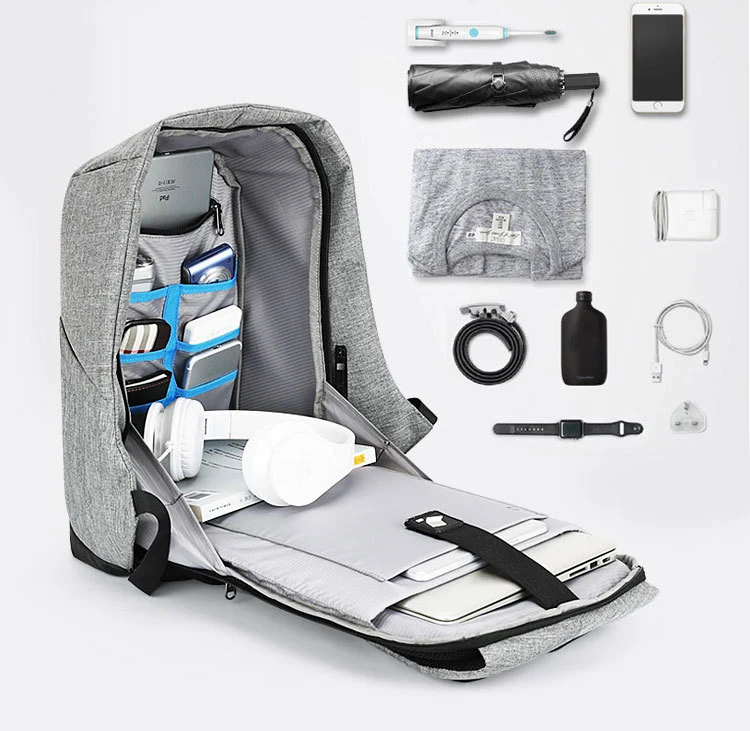 Mochila com Carregador USB Leve seus dispositivos sempre carregados Carregamento fácil e rápido Design moderno e confortável Perfeita para estudo e trabalho — foto 2