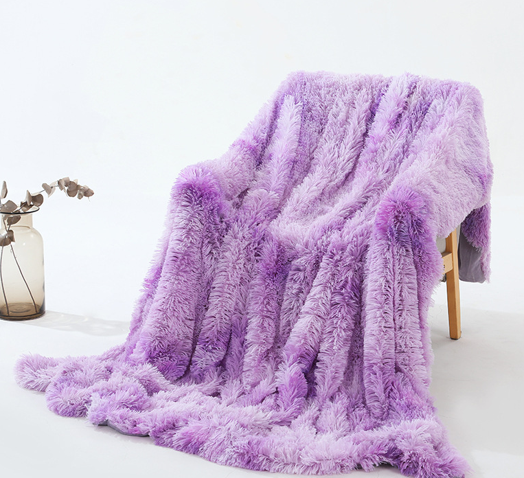 Title 5, Plush Double-layer Blanket Sofa Cover Tie Dye f...