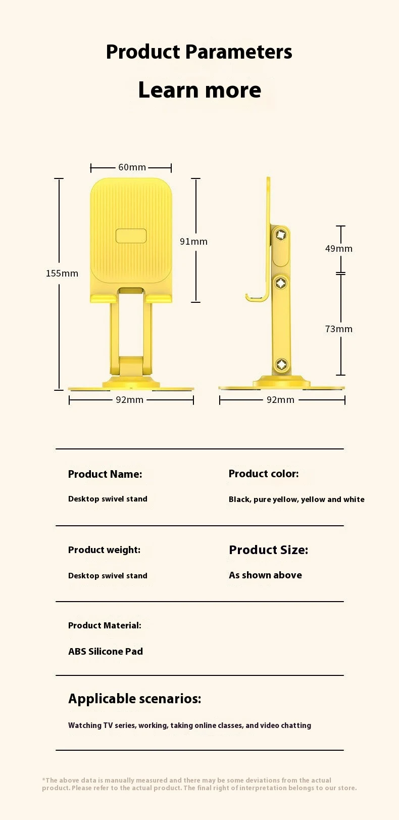 Title 7, Metal Adjustable Folding and Rotating Phone Hol...