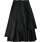 Solid color A-line high waist skirt offers a flattering fit. This versatile skirt is comfortable and stylish for any occ — photo 1