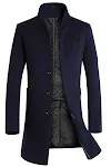 Men's mid-length slim woolen coat trench coat jacket. Stay stylish and warm with this versatile and classic outerwear pi — photo 3