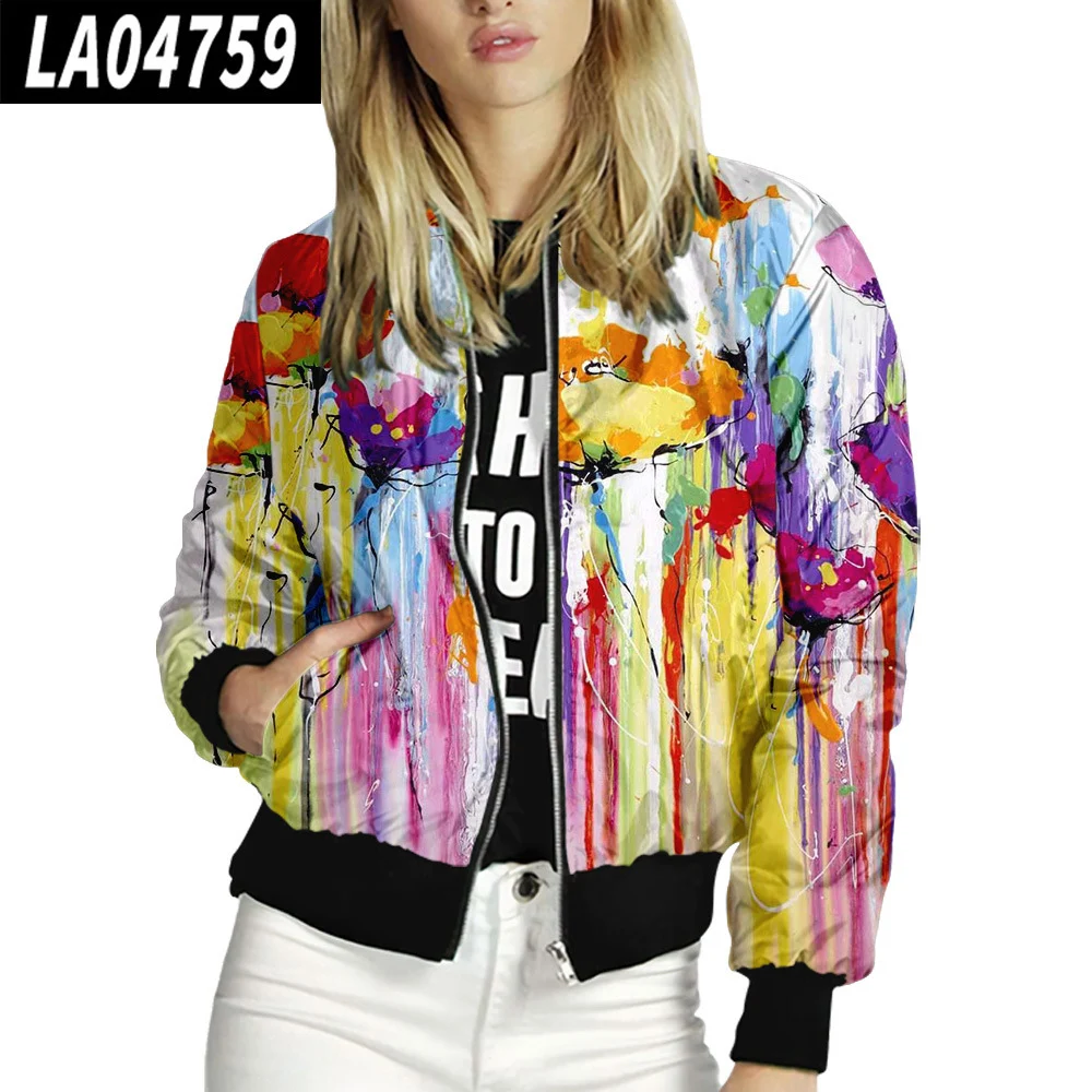 Damen Baseballjacke mit Stehkragen und Blumenmuster. Perfekt für einen lässigen und modischen Look. Bietet Komfort und einzigartigen Stil. — foto 5