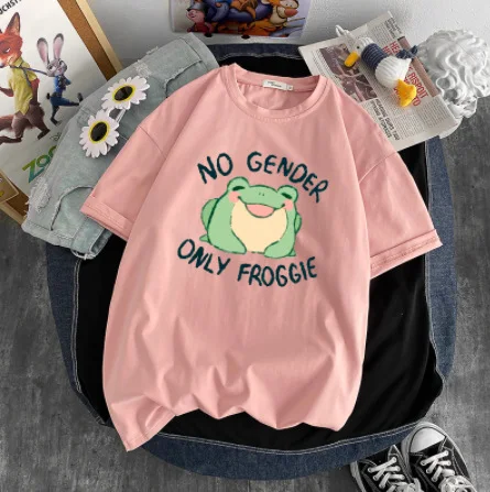T-shirt a maniche corte da uomo e da donna con girocollo stampato europeo e americano Riman — foto 3