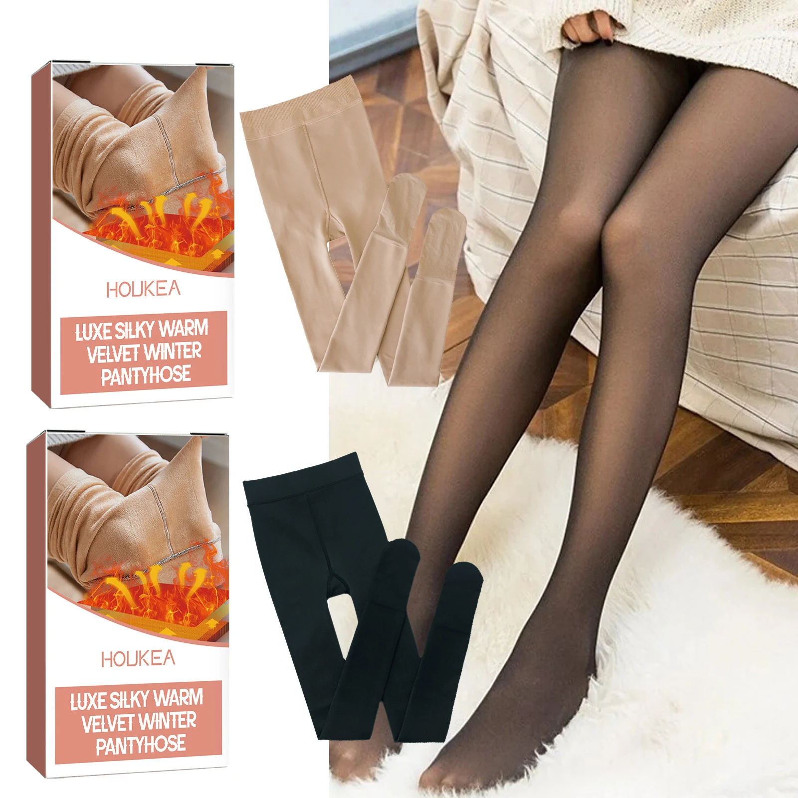 Title 11, Thermal Pantyhose Fleece-lined Thickened Anti-s...