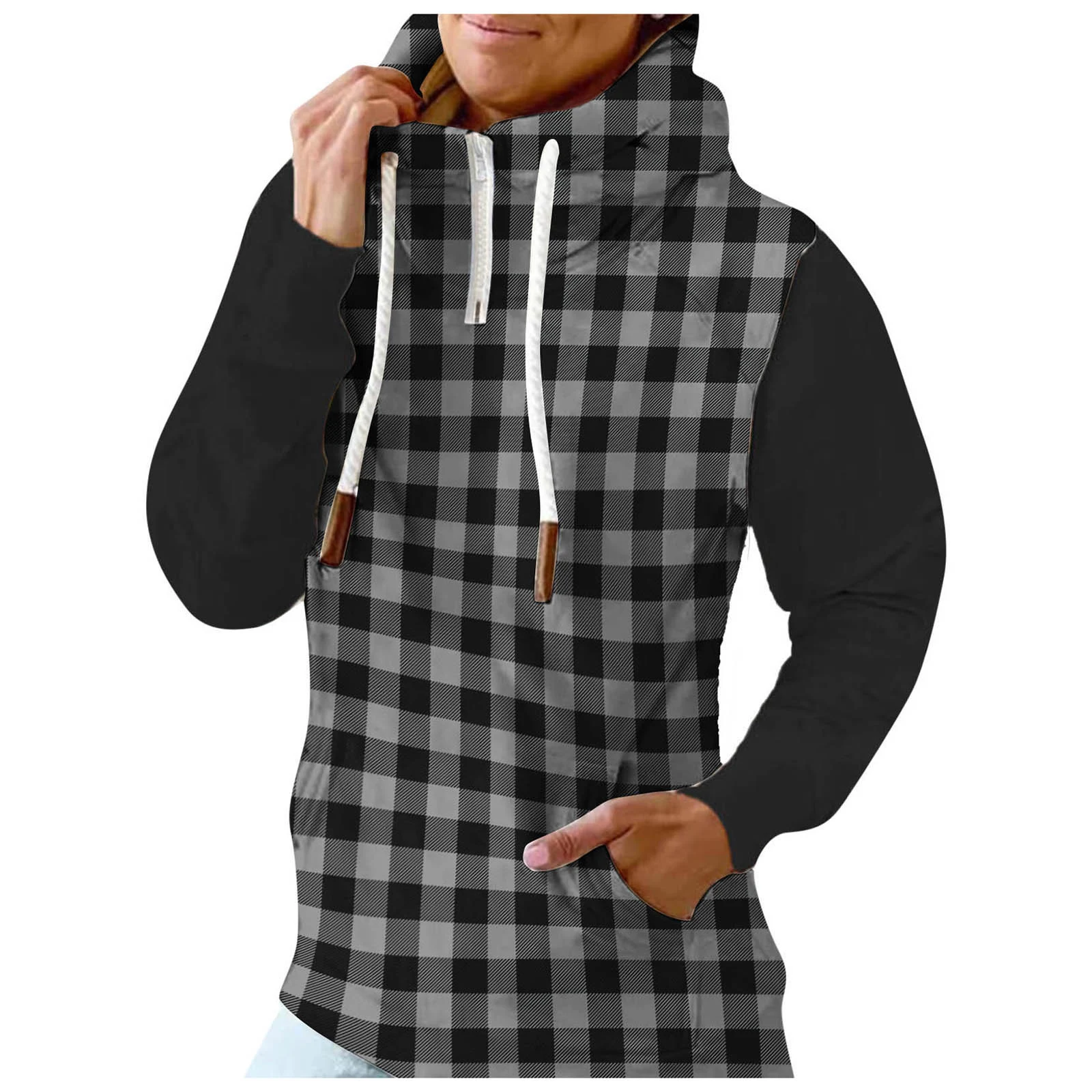 Damen-Pullover mit hohem Kragen, lockere Tasche, lässiger Pullover — foto 4