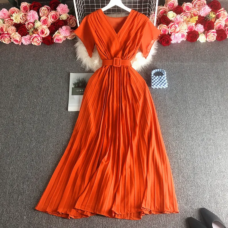 Title 9, Vestido Francês com Decote em V de Cor Sólida p...