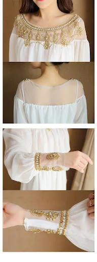 Title 9, Vestido de chiffon com miçangas