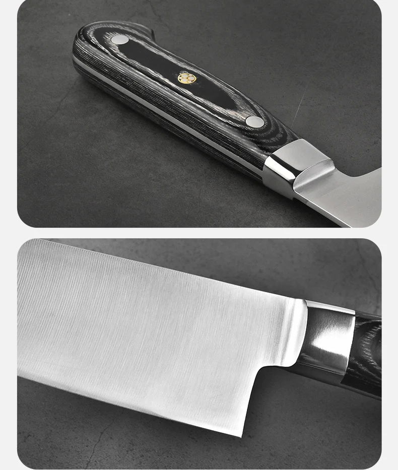 Master Chef Küchenmesser mit Holzgriff zum Schneiden von Gemüse, Obst und Fleisch. Ergonomisch geformt für besten Komfort. — foto 3